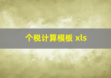 个税计算模板 xls